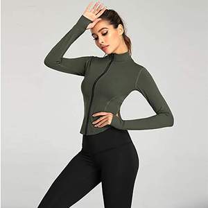 Chaquetas deportivas largas desmontables de alta calidad para mujer, ropa de gimnasio activa XL, estampado de algodón, tejido de lona de invierno, sólido alto - Product Image 2