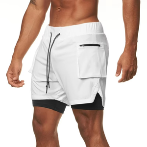 Taille moyenne fermeture à cordon respirant séchage rapide en plein air course Gym musculation Fitness Shorts Shorts chauds - Product Image 4