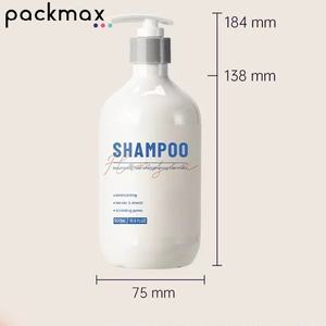 Bouteille en plastique PE de 28 mm de diamètre, 500 ml, écologique, pour emballage de shampooing et de soins capillaires, avec impression sérigraphique classique - Product Image 3