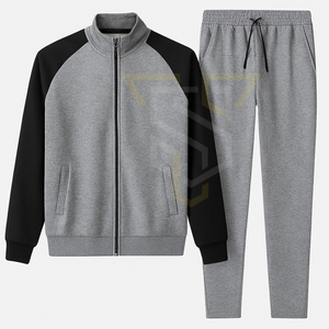 Survêtements pour hommes de qualité supérieure tendance mode 100% coton motif solide respirant grande taille léger cordon hiver - Product Image 1