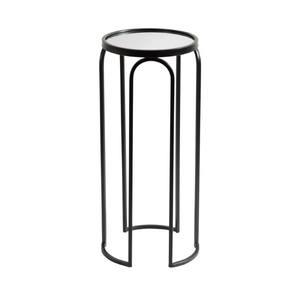 Pomeroy Glam, mesa redonda de acento de Metal con parte superior de espejo, sala de estar negra para mesa auxiliar decorativa, dormitorio, entrada, decoración del hogar - Product Image 2