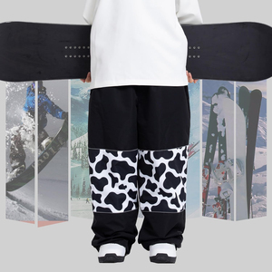 กางเกงผ้าฟลีซผู้ชายสไตล์สตรีทแวร์ทรงหลวมกางเกงพิมพ์ลายแบบมีรอยหยดกางเกงวิ่งกางเกงขาบานสำหรับผู้ชาย - Product Image 5