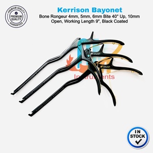 Juego de Instrumentos Ortopédicos para Columna Vertebral de Acero Alemán de Alta Calidad con Logotipo Personalizado, 3 Piezas, Pinzas Kerrison Bayonet, 23 cm, CE - Product Image 5