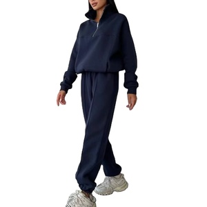 Fabricants personnalisés pour femmes 1/4 Zip Blank Quarter Sweatshirt Sweatshirt Pullover Hoodies and Jogger Sets for Woman 2026 - Product Image 2