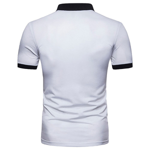เสื้อโปโลชายเสื้อกีฬาแขนสั้นสีพื้นระบายอากาศได้โลโก้ที่กำหนดเอง - Product Image 2