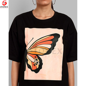 Camiseta personalizada para mujer Añade tu logotipo Impresión de transferencia de calor Verano cuello en V Camisetas para mujer - Product Image 4
