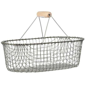 Cesta de Almacenamiento de Alambre Metálico Ovalada de Estilo Moderno con Asas de Madera, Ecológica, Multifuncional, Personalizable, Organizador para el Hogar, Cocina y Despensa - Product Image 4