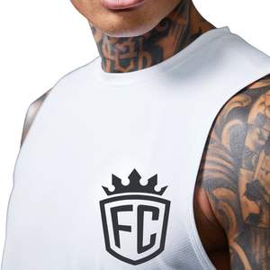 White Gym Performance <b>Vest</b> Sleeveless Training Tank Top Lightweight Breathable Activewear for Men Workout Fitness and Sports - Product Image 4