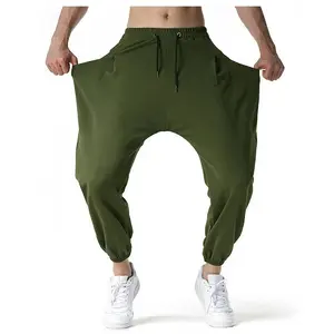 Latest Model Newest Stretchable Plain Jogger Drop Crotch Sweatpants High Quality Best Selling Training Gym Sweat Pants For Men