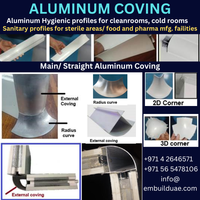 Plinthes en aluminium / Profils hygiéniques en aluminium pour salles blanches et chambres froides / Profils sanitaires en aluminium Dubaï/Oman/Qatar/Koweït