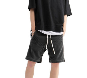 Pantalones cortos de alta calidad para hombre con bolsillo con cremallera, pantalones cortos a rayas con lavado ácido y estampado de algodón 100% informales personalizados 2026 - Product Image 1