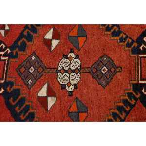 Tapis turc 3,6 x 13,1 pieds, tapis de couloir vintage, tapis rouge et bleu avec motifs de plantes et d'arbres - Product Image 4