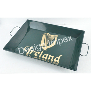 Famosa bandeja de camareros verde de Irlanda con asa, suministro decorativo nórdico, increíble bandeja multifuncional IRISH HARP, tarifas competitivas - Product Image 2