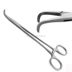 คีมหนีบหลอดเลือดแบบโค้ง 160 มม. สำหรับผ่าตัด ทันตกรรม สัตวแพทย์  ทำจากสแตนเลสสตีล  พร้อมระบบล็อค  ได้รับมาตรฐาน CE ชุดอุปกรณ์ผ่าตัด - Product Image 1