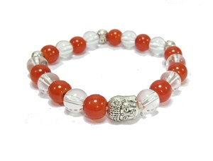 Pulsera de piedra con cuentas de Buda de cristal transparente y cornalina roja de alta calidad, joyería de moda para hombres y mujeres, energía - Product Image 3