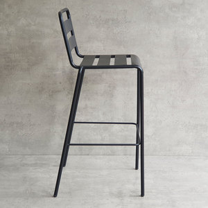 Modern Metal <b>Bar</b> <b>Stool</b> with Powder-Coated Iron Backrest for Farmhouse Clubs Home <b>Bars</b> Hotels Restaurants - Product Image 3