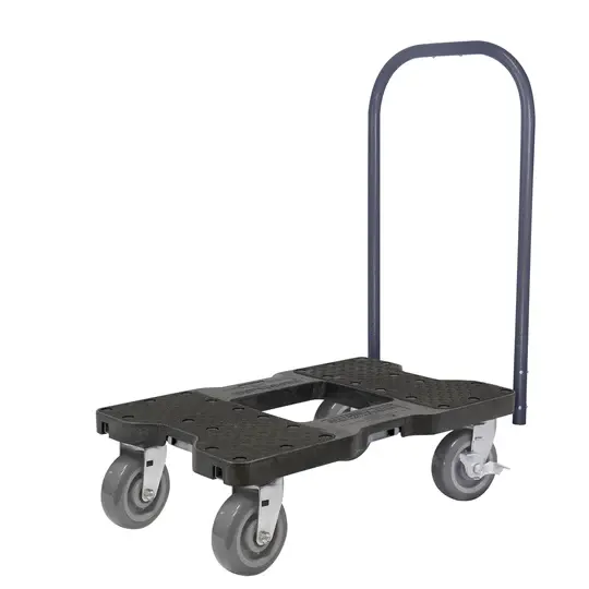 Vente chaude SNAP LOC 1800 lb Super Duty E Track Push Cart Dolly Black pour le fret et l'entrepôt du fabricant américain