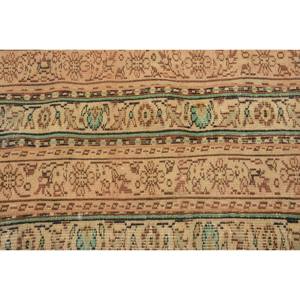<b>Vintage</b> Turkish Wool <b>Rug</b> Beige & Green 2.8 X 6.5ft Classic Style with Patchwork Design Latex Backing for Bedside Use - Product Image 5