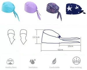 หมวกแก๊ปผ้าคอตตอนสำหรับ100% ทุกเพศหมวกสำหรับศัลยแพทย์ทำฟันหมวกสำหรับใส่ผ่าตัดสีดำสำหรับผู้หญิงผู้ชาย - Product Image 2