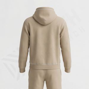 Survêtement deux pièces pour homme en coton 100% - Capuche - Casual - Haute qualité - Logo personnalisé - Couleur unie - Gym - Fitness - Product Image 2