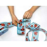 Ladybugs Striped <b>Wired</b> <b>Ribbon</b> Luxury Floral Metal Silk Burlap Polyester for Birthday Easter Halloween Decoration Available Spool - Product Image 2