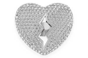 Meilleure qualité plaqué or 925 argent mignon Hip Hop bagues coeur brisé signet IGI certifié Moissanite diamant pierres pour - Product Image 3