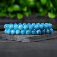 Pierre aigue-marine unisexe perlée pour bracelet, accessoire tendance spirituel en cristal de guérison naturelle pour hommes et femmes, bijoux de mode