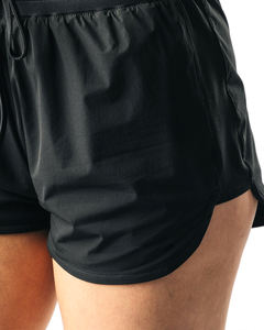 Pantalones cortos ligeros de algodón de cintura alta para mujer con bolsillos con cremallera para entrenamiento de gimnasia, viajes y ropa informal - Product Image 2