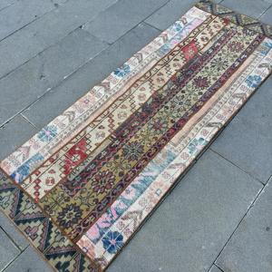 Vintage <b>Runner</b> Rug 2.4x6.2 ft (72x190 cm), Turkish <b>Red</b> Moroccan Rug - Product Image 2