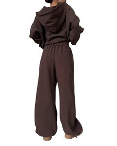 Conjunto Deportivo Holgado de Felpa 100% Algodón de 500 g/m², Conjunto de Sudadera con Capucha y Pantalones Deportivos para Mujer, Talla Grande, 2026 - Product Image 3