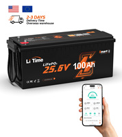 بطارية ليثيوم فوسفات الحديد (LiFePO4) بلوتوث 24 فولت 100 أمبير ساعة، دورة عميقة، مع نظام إدارة البطارية (BMS) 100 أمبير، للاستخدام في المركبات الترفيهية (RV)، المركبات البحرية، الطاقة الشمسية، أنظمة UPS، محركات الصيد بالجر، والطاقة الاحتياطية، متوفرة بالجملة من مخزون الولايات المتحدة.