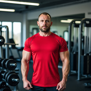 Gym Fitness Wear Athletic Tee Shirt Hommes Haute Qualité Workout Muscle Fit T Shirt Hommes 100% Polyester Short Sleeve TShirt Hommes - Product Image 2