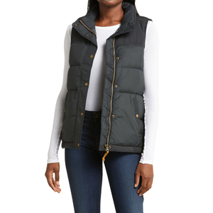 Haute qualité femmes hiver extérieur gilet doux léger coton gris coupe-vent bouffant conception décontracté sans manches gilet - Product Image 1