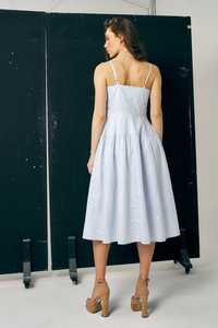 เดรสยาวลำลองสำหรับผู้หญิงผ้าเรยอน100% แท้เอวธรรมชาติสายรัดเอวผ้าดิบเป็นมิตรกับสิ่งแวดล้อม - Product Image 2