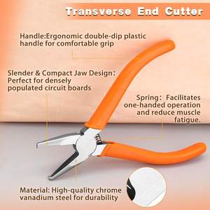 Professional Engineer Tip Cutter 90 Degree Ultra for Carbon <b>Steel</b> Blade 4mm Flush Jaw Long <b>Nose</b> End Cutting Plier Jewelry - Product Image 2