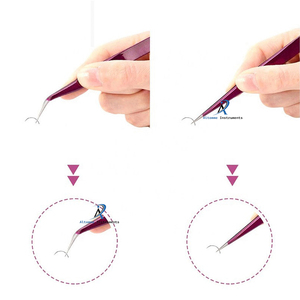 Pinzas para extensión de pestañas, herramienta aplicadora de pestañas de acero inoxidable Premium, agarre duradero, accesorio de belleza de precisión - Product Image 2