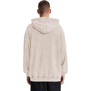 Sweat à capuche vintage unisexe lavé à l'acide 100% coton, col à capuche de détresse lourd, motif solide, poche, pull-over d'hiver pour hommes - Product Image 6