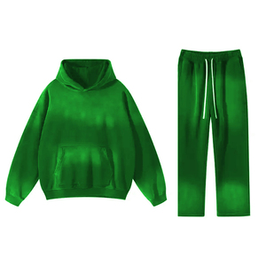 Ensemble de survêtement vintage en molleton de coton ample, jogging délavé, survêtement personnalisé à jambes évasées, lavage à l'acide, Haus Industries - Product Image 3