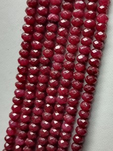 Top Grade Haute Qualité Naturel Jade Quartz Rouge Couleur 4mm Facettes Rondelle Pierres Précieuses Perles Collier Prêt À Porter Pour Les Filles - Product Image 4