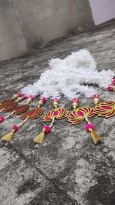 Corde de jasmin artificielle avec Lotus en MDF et fleurs Tentures murales de porte d'entrée Toran pour décor d'entrée de cantonnière de fenêtre de maison - Product Image 6