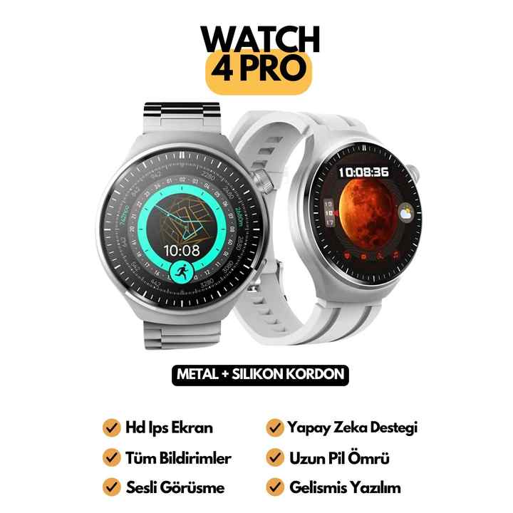 Watch Gs 4 Pro Smart Watch Compatible with iPhone and Android All Phones Supported by Artificial Intelligence