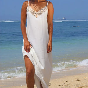 2024 personnalisé été nouveauté femmes robes de haute qualité mode col en v boutons dames ange manches Sexy longues robes décontractées - Product Image 1