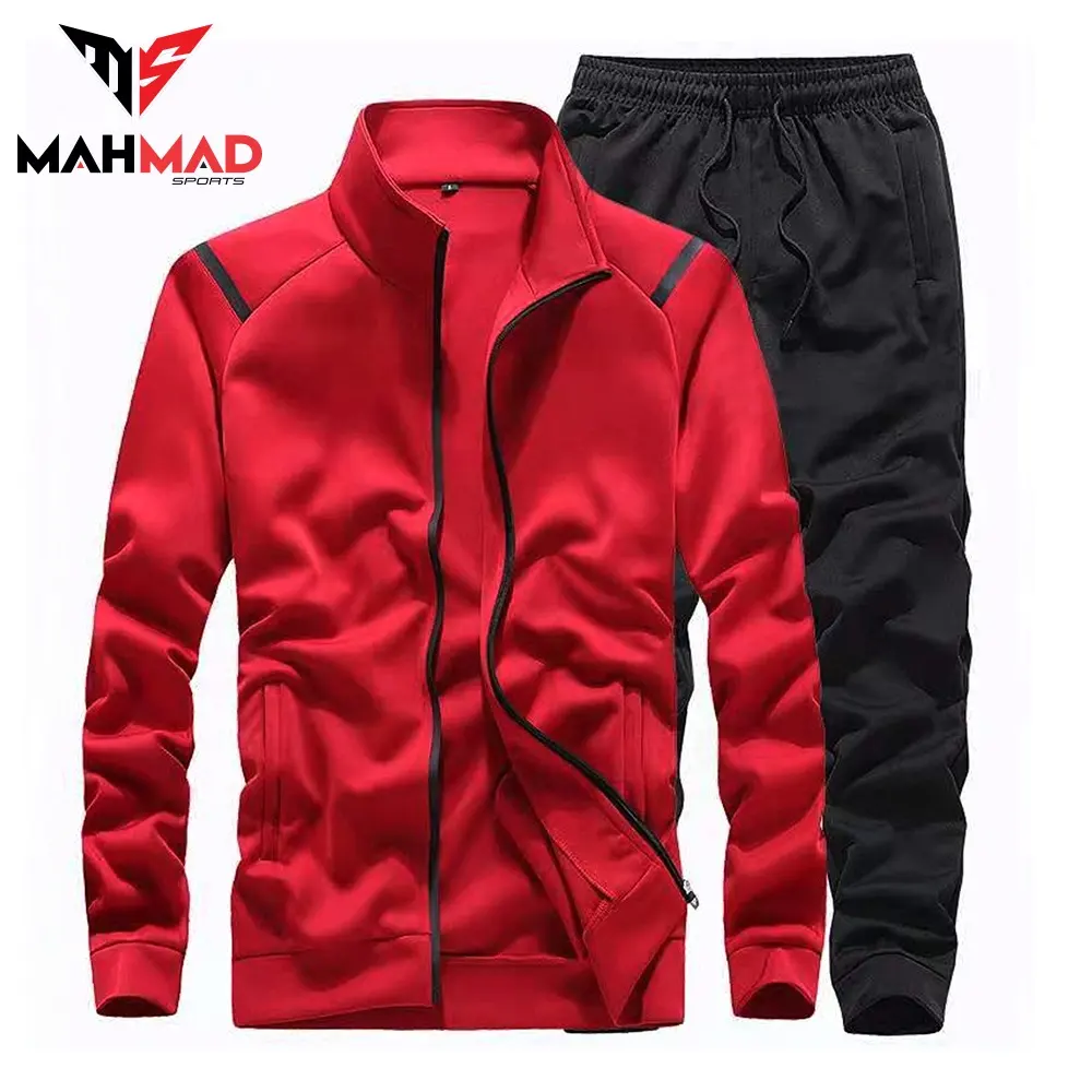 ब्रांड नई अनुकूलित उच्च गुणवत्ता Mens स्लिम फिट Tracksuits कस्टम कढ़ाई लोगो सस्ते आकस्मिक खेल Tracksuit