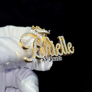 VVS Moissanite Emerald Cut Claw Setting 925 Silver Custom Iced Out Hip Hop Name Pendant pour hommes et femmes - Product Image 5