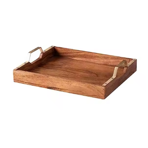 Bandeja Mesa comida desayuno bandeja para servir al por mayor Color personalizado decorativo rústico forma Rectangular bandeja de madera para té y café - Product Image 2