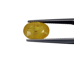 Saphir jaune naturel de qualité fine chauffé coupe ovale 6.30 carat taille de bague pierre de naissance de septembre pour la fabrication de bagues et de pendentifs - Product Image 2