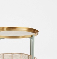 Table basse ronde de luxe en fer avec design moderne, base de rangement en corde tressée, convertible, multicolore, mobilier de salon