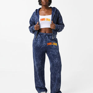 Chándal Deportivo con Cremallera para Mujer, Estilo Americano, Dos Piezas, Marca Privada, Demanda en EE. UU., Chándal de Algodón/Felpa, MOQ Bajo de Fábrica - Product Image 4