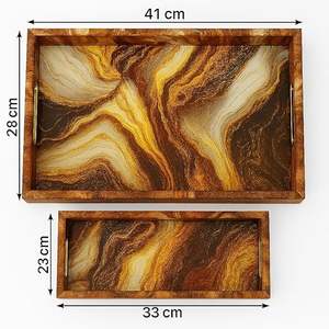 Bandeja de Madera Rectangular Moderna para Servir Alimentos, Hecha a Mano, para Hotel, Cocina, Dormitorio y Utensilios de Cocina - Product Image 3