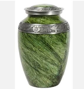 Best Selling Classic Design Aluminum Green Cremation Urns for Human Ashes Funeral <b>Supplies</b> From Indian Exporter - Product Image 2